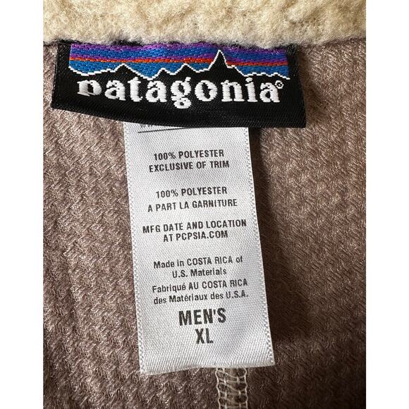 Patagonia Retro-X Vest Fleece/Sherpa Natural Deep Pile Cream Oatmeal Brown Sz XL - Picture 2 of 5